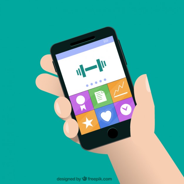 Download Smartphone with Fitness App Free Vector | 123Freevectors