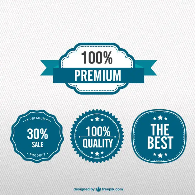 Download Quality Stickers Design Free Vector