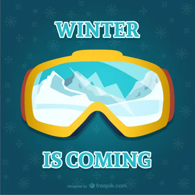 Download Winter Is Coming with Goggles Free Vector