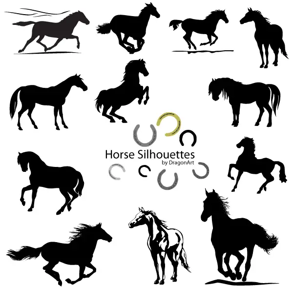 Download Vector Horse Silhouettes | 123Freevectors