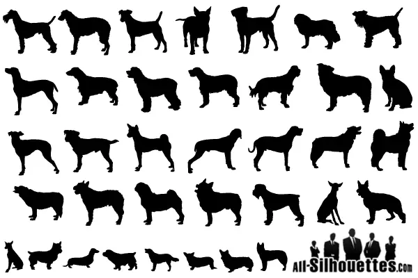 Download Vector Dogs Silhouettes Free Pack