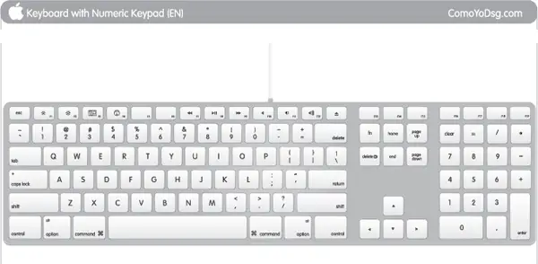 Apple Keyboard Vector Graphic 