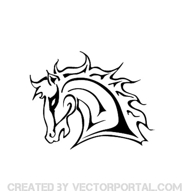 Mustang Horse Head Free Vector
